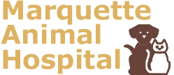 A logo of marquette animal hospital